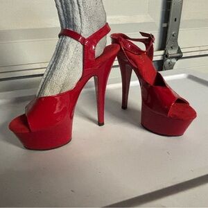 Kiss Red High Heel Platforms